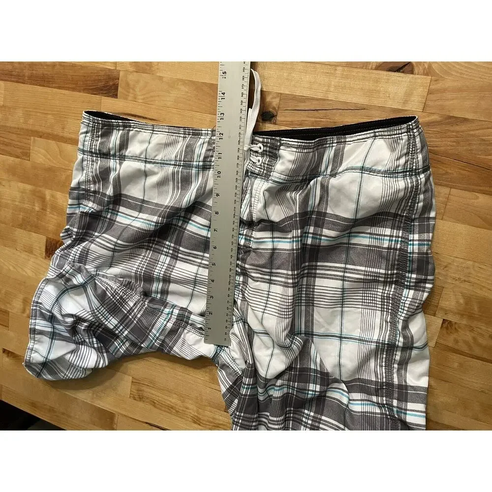 O'Neill Board Shorts drawstring Plaid Mesh lined Swimwear Beach Pool Size 40 EUC